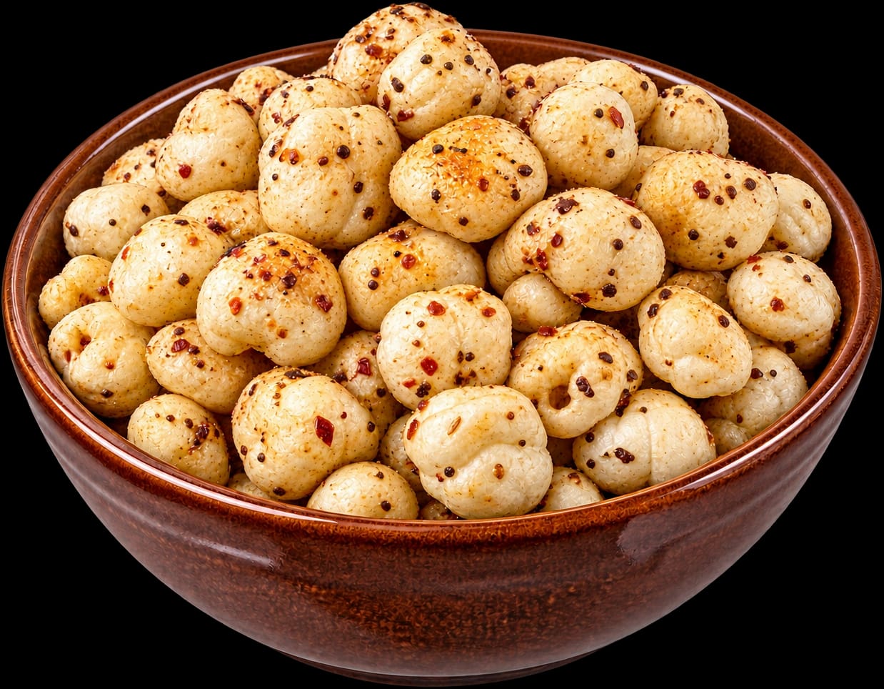 Bowl of seasoned roasted makhana